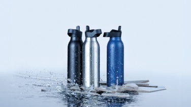 Logotrade Werbeartikel das Foto: Avira Ara RCS Re-Steel Fliptop Wasserflasche 500ml
